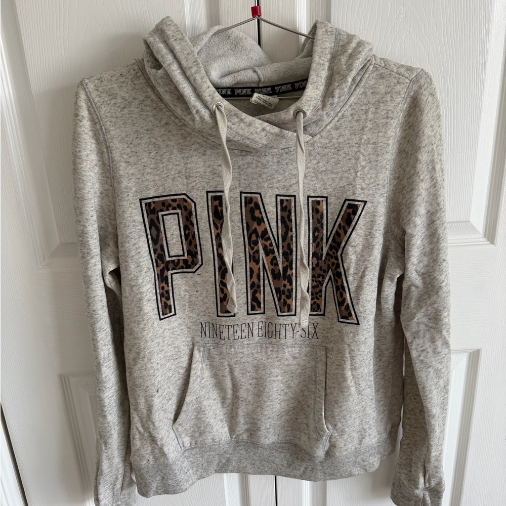 Victoria's Secret PINK Gray Cheetah/Leopard Hoodie